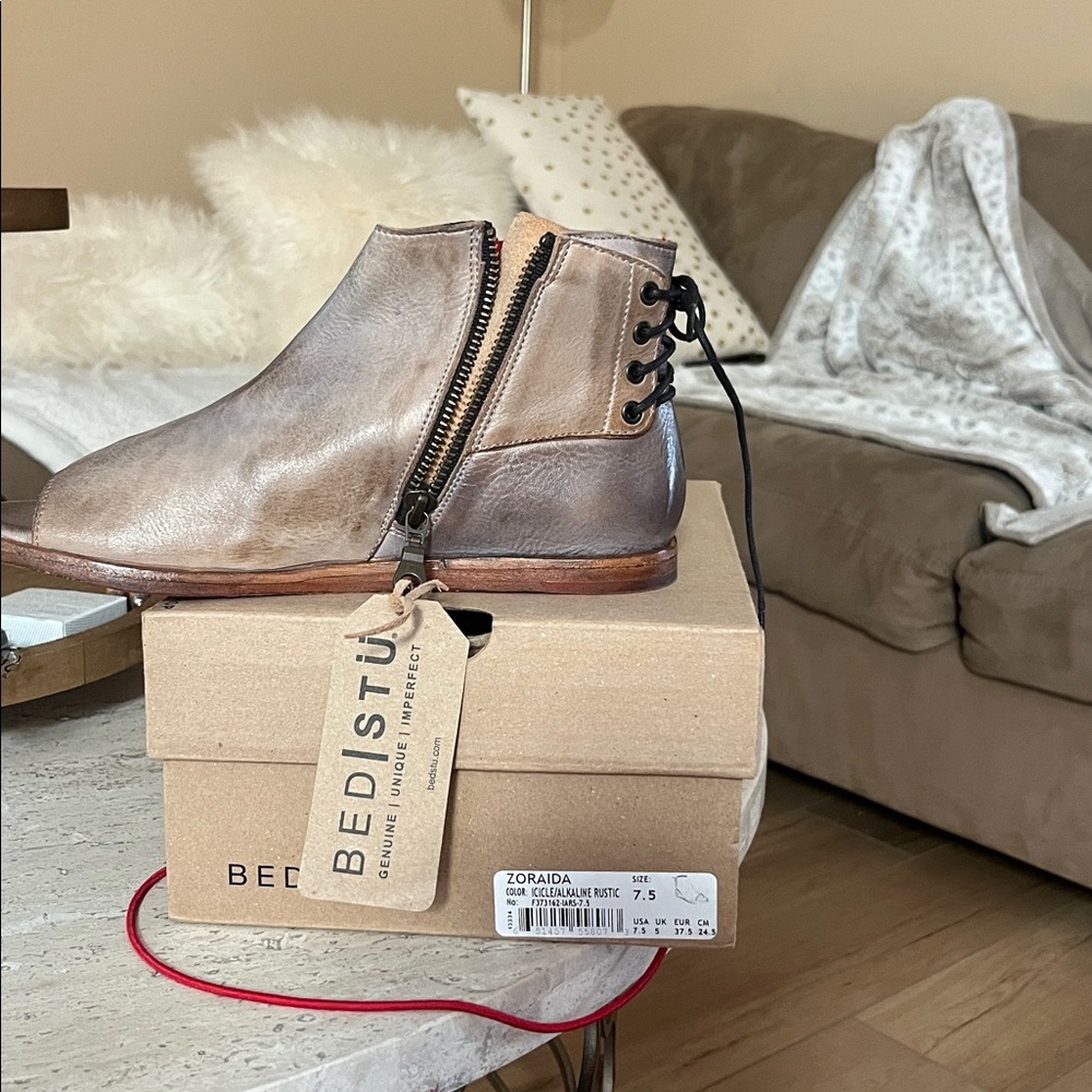 BED|STU Metallic Leather Ankle Boots